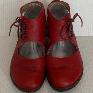 El Naturalista Women Sandals Recyclus EU 38 US 7.5-8 red leather wedge high cut
